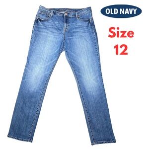 Old Navy Womens Jeans Size 12  Mid Rise Med wash Curvy straight leg #145